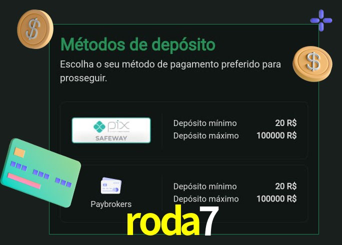 O cassino roda7 oferece uma grande variedade de métodos de pagamento